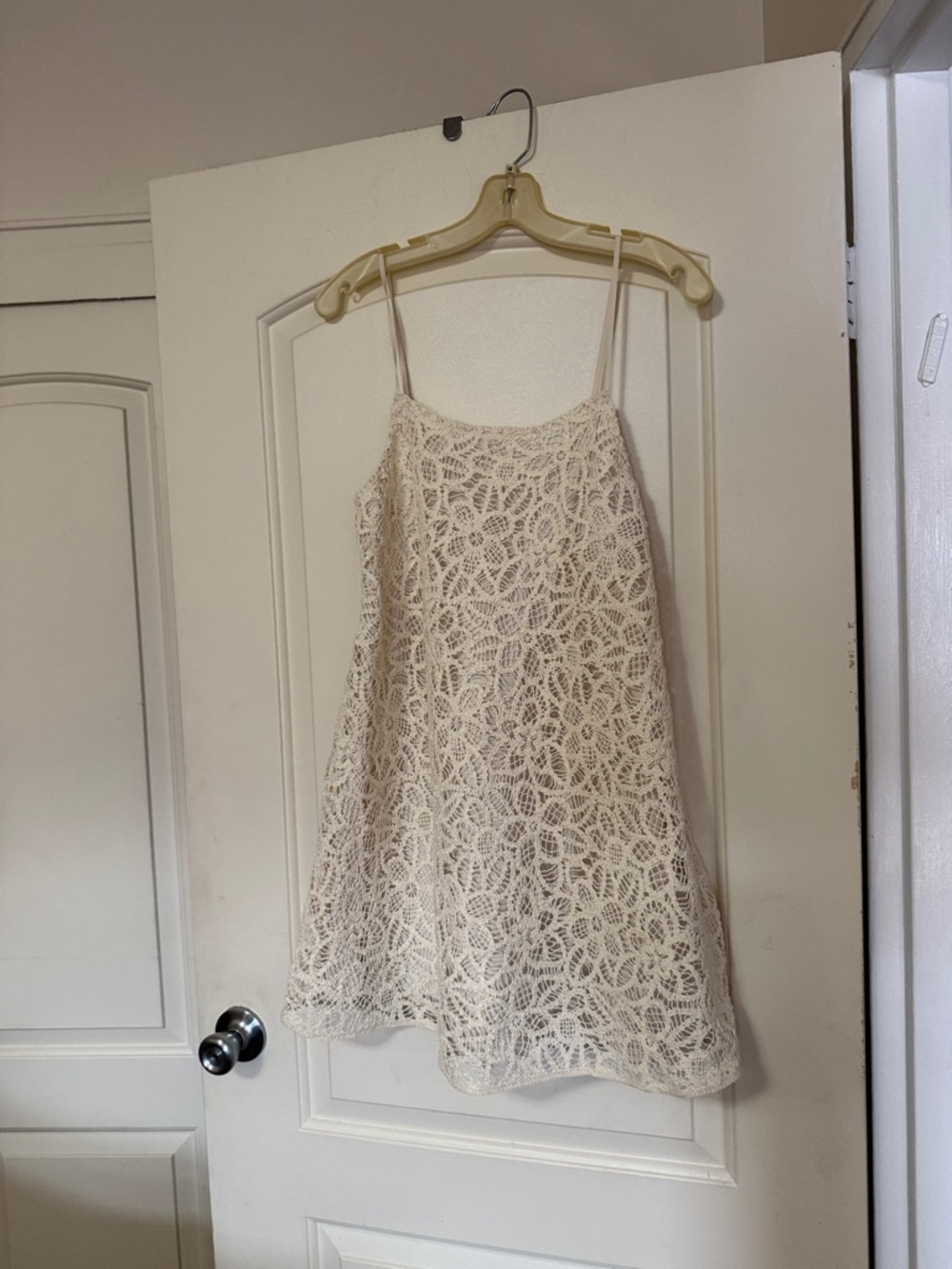 Zara Cream Crochet Mini Dress